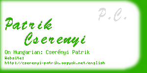 patrik cserenyi business card